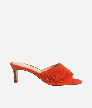 Pelle Moda - Venna Low Heel Slide Chili Suede