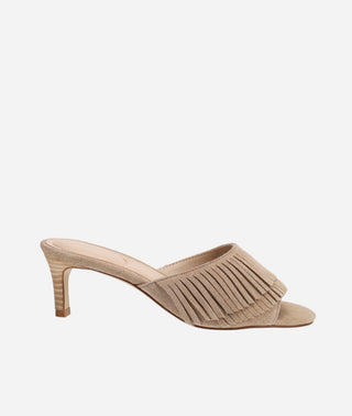 Pelle Moda - Venna Low Heel Slide Ecru Suede