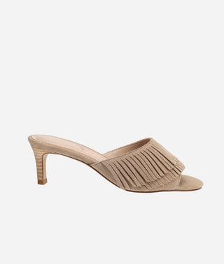 Pelle Moda - Venna Low Heel Slide Ecru Suede