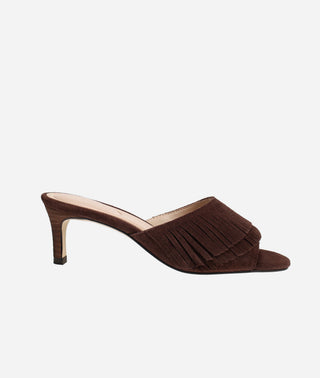 Venna Low Heel Slide Espresso Suede