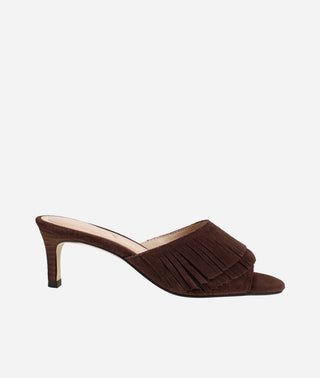 Pelle Moda - Venna Low Heel Slide Espresso Suede