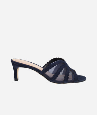 Pelle Moda - Vivie Low Heel Midnight Suede and Mesh