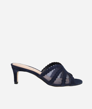 Pelle Moda - Vivie Low Heel Midnight navy blue Suede and Mesh