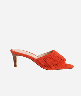 Pelle Moda - Venna Low Heel Slide Chili Suede