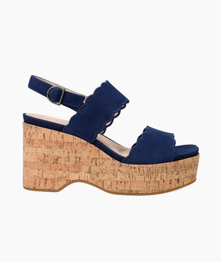 Pelle Moda - Cicel Wedge - Midnight - Navy blue cork wedge