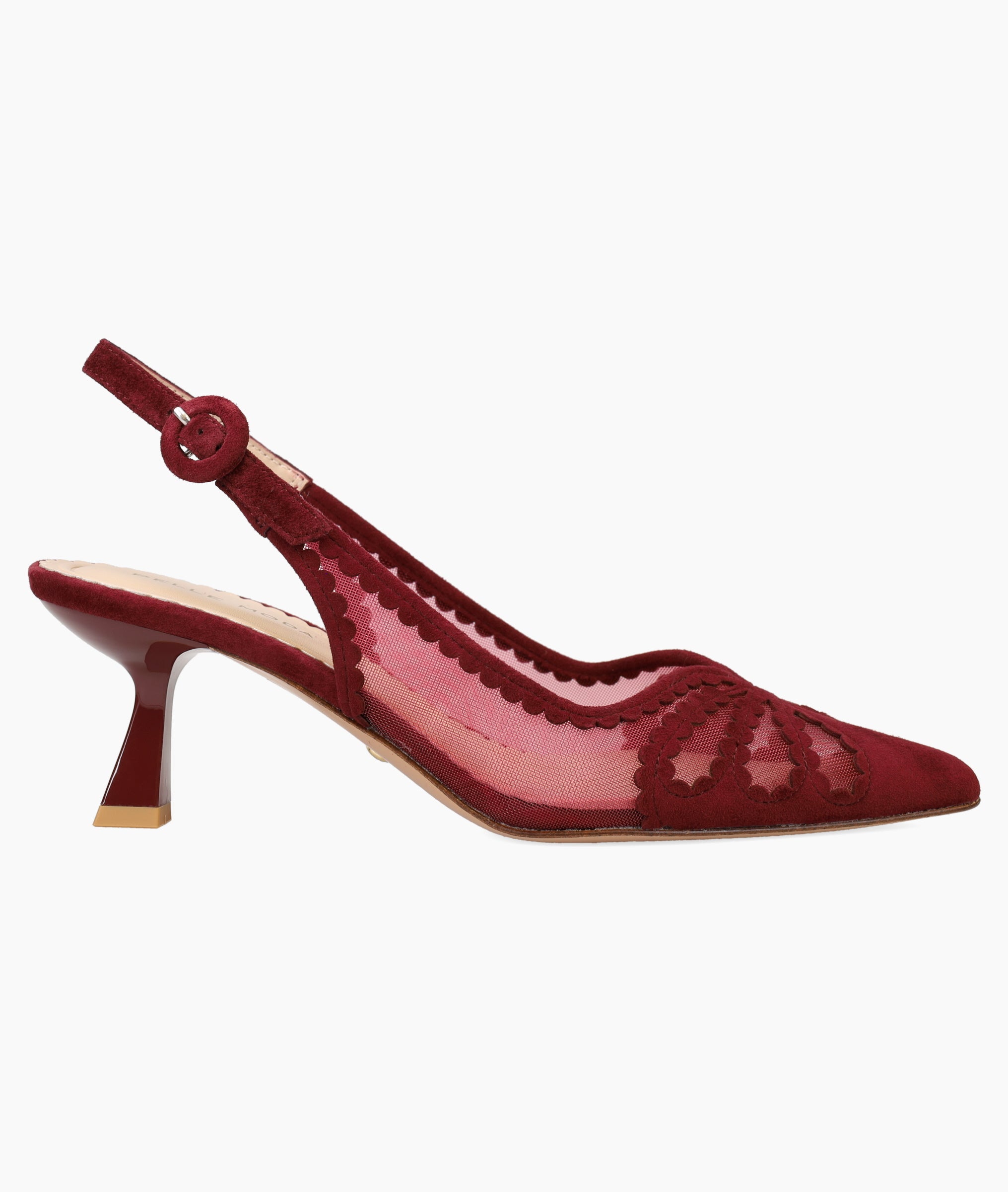 Pelle Moda - Jacie Mid Heel - Dark Maroon Mesh Pump