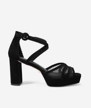 Poise Platform Black Suede and Mesh
