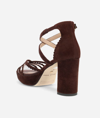 Poise Platform Chocolate Suede and Mesh