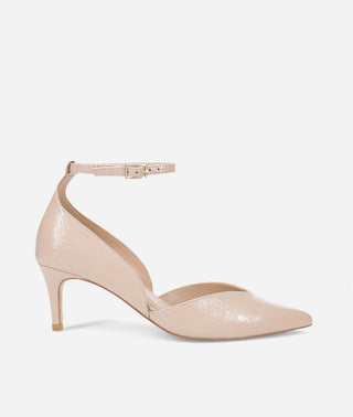 Ragan Pump Mid Heel Bisque-Beige Patent-Pelle Moda-