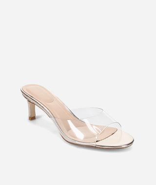 Unia Slide Clear Vinyl Gold Leather