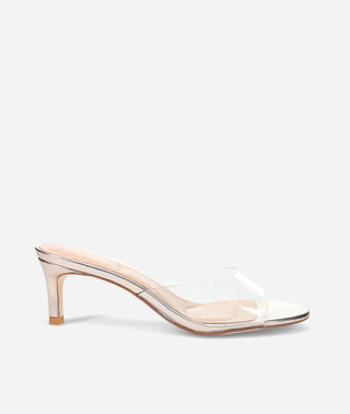 Unia Slide Clear Vinyl Gold Leather