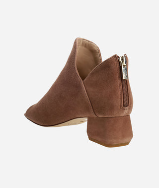 Vaneza Open Toe Bootie Taupe Suede