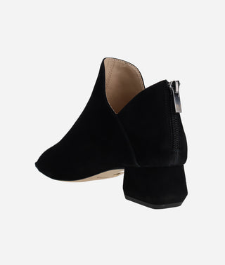 Vaneza Open Toe Bootie Black Suede