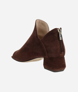 Vaneza Open Toe Bootie Espresso Suede