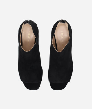 Vaneza Open Toe Bootie Black Suede
