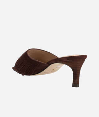 Venna Low Heel Slide Espresso Suede