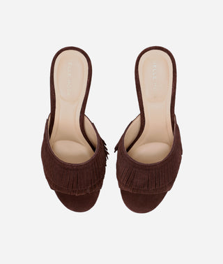 Venna Low Heel Slide Espresso Suede
