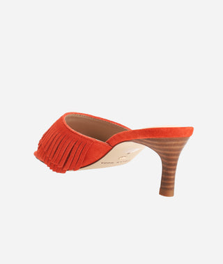 Venna Low Heel Slide Chili Suede