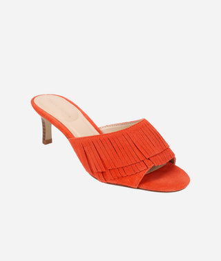 Venna Low Heel Slide Chili Suede