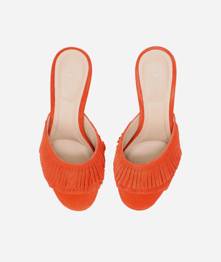 Venna Low Heel Slide Chili Suede