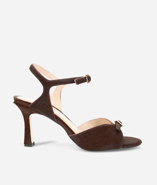 Winny High Heel Espresso Brown-Hair Calf-Pelle Moda