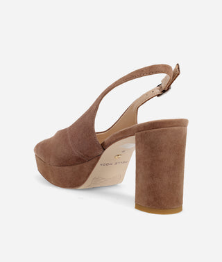 Andee Platform Sandal Taupe Suede