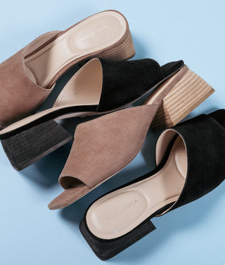 Nataly Block Heel Black Suede